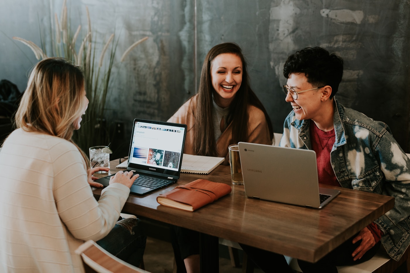 Startup team planning software workflows together